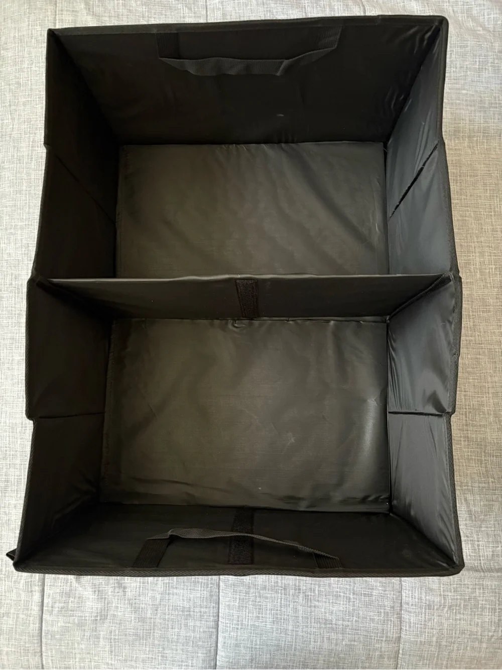 Black Foldable Car Storage Organizer with Dividers